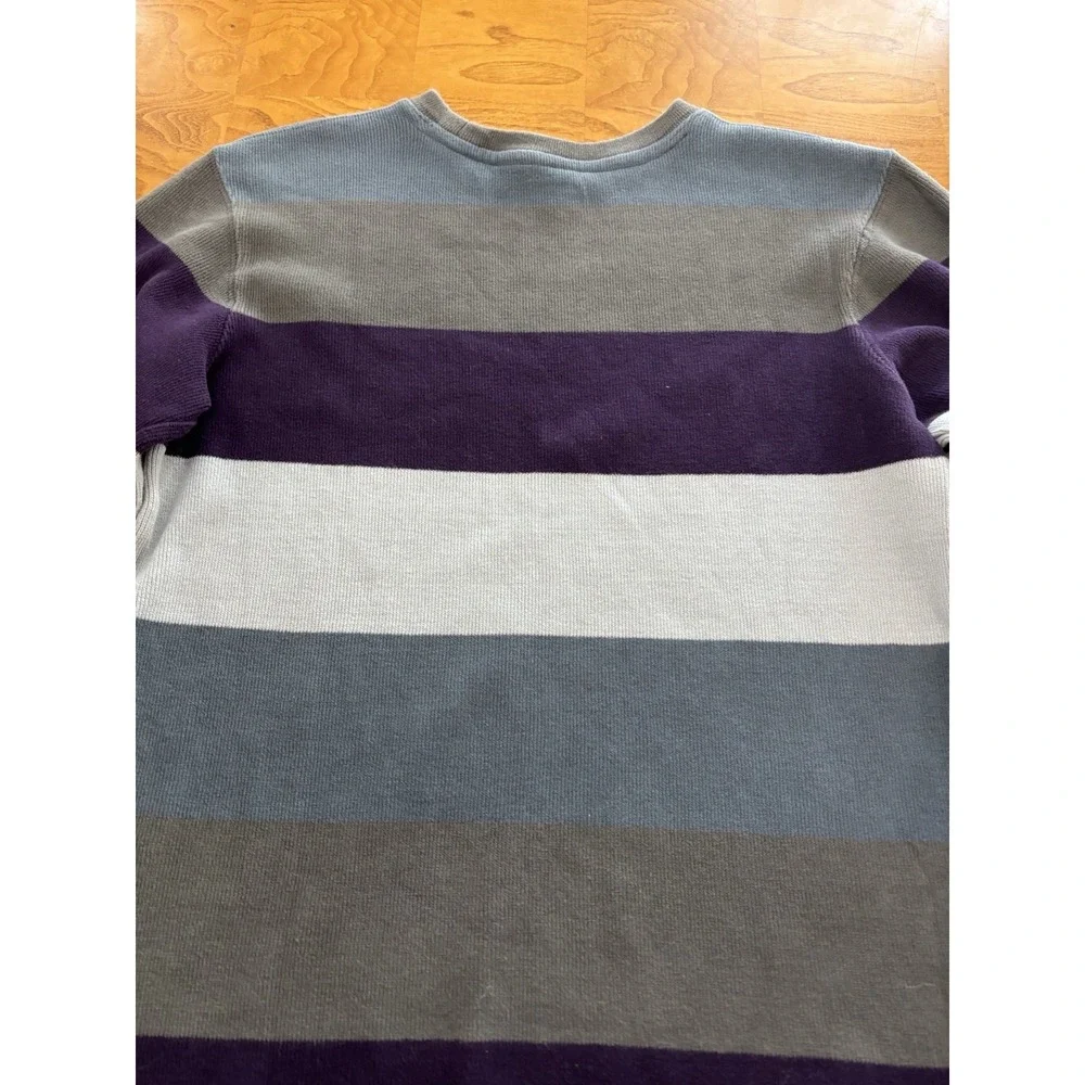 Gap Kids‎ Sz Xl Gray Purple Color Block Crew Next Sweater Y2K